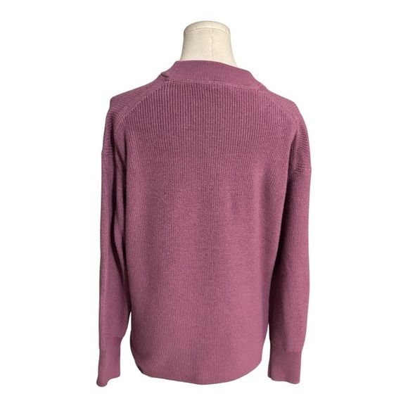 LULULEMON Merino Wool Blend Ribbed Crew Neck Sweater Dusty Pink Size 6 Oversized - Picture 7 of 10